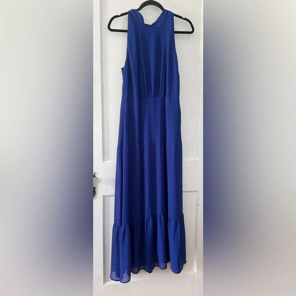 Sam Edelman Tiered Blue Midi Dress - Picture 3 of 8